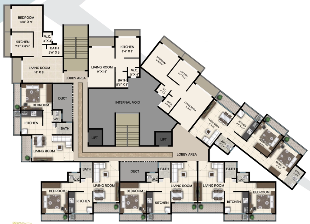 Floor Plan of Krishna Sankul in Badlapur West, Thane - Image 331859