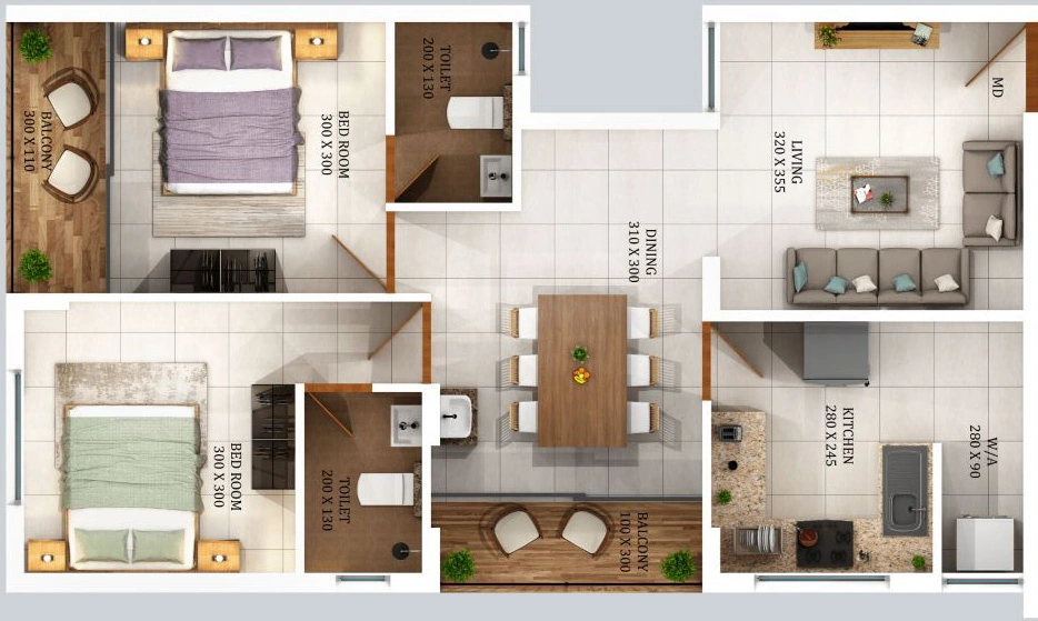 2 BHK Flat in Dream Flower Aurelius in Edappally, Kochi - Image 878254