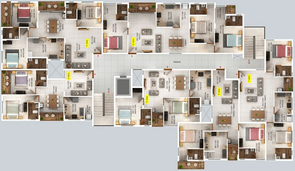 Floor Plan of Dream Flower Aurelius in Edappally, Kochi - Image 331965