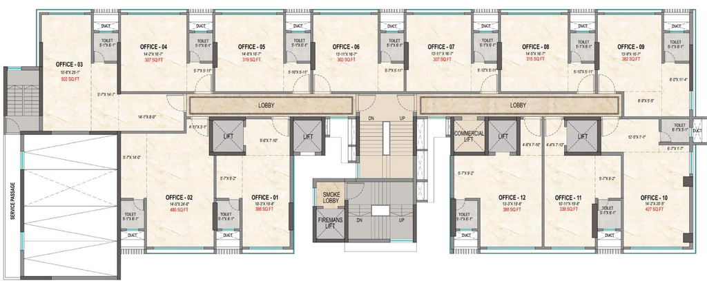Floor Plan of Empire Qube in Dahisar East, Mumbai - Image 332004