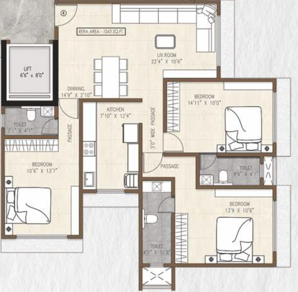 3 BHK Flat in Pranav The Bandra Gulnar CHSL in Bandra West, Mumbai - Image 878335