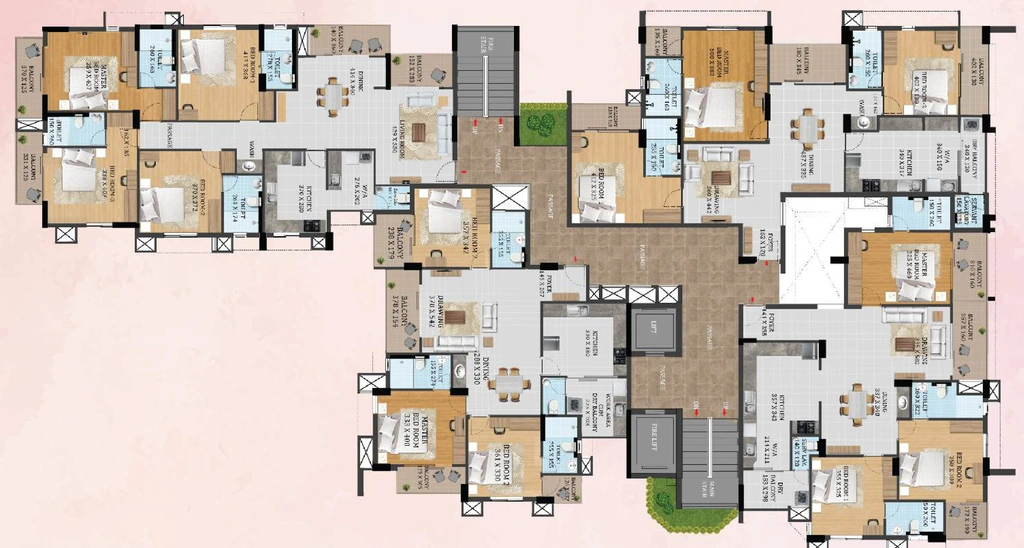 Floor Plan of Veegaland Queens Park in Edappally, Kochi - Image 332296
