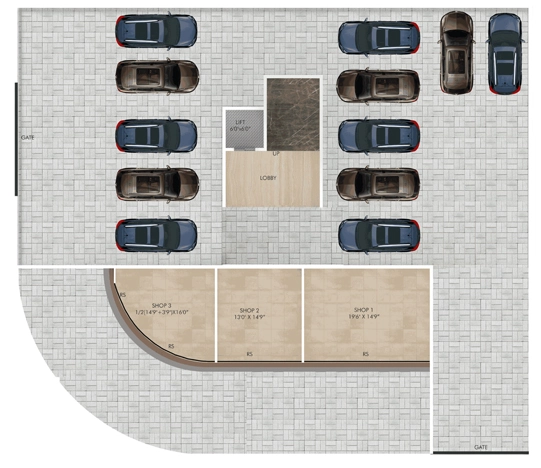 Floor Plan of Commercial Dhwani Park View in Nandanvan, Nagpur - Image 332865
