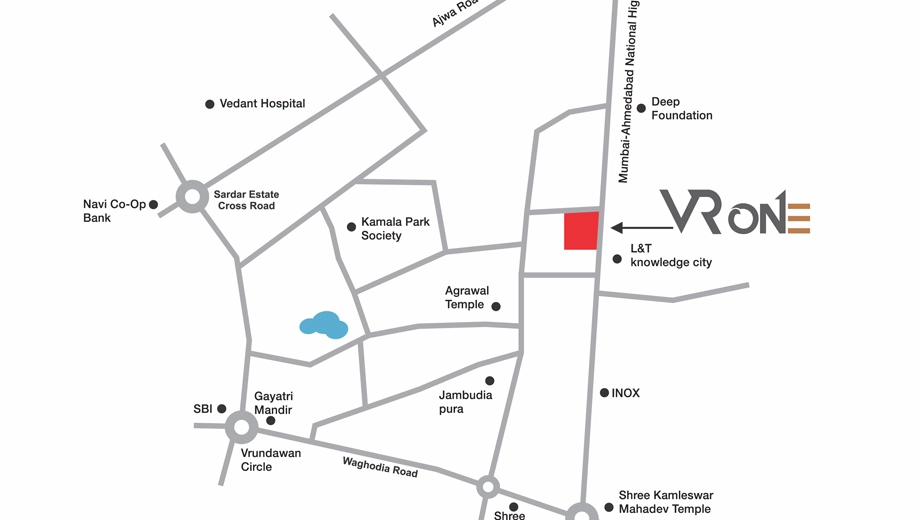 Location of V R One in Waghodia Road, Vadodara - Image 333063