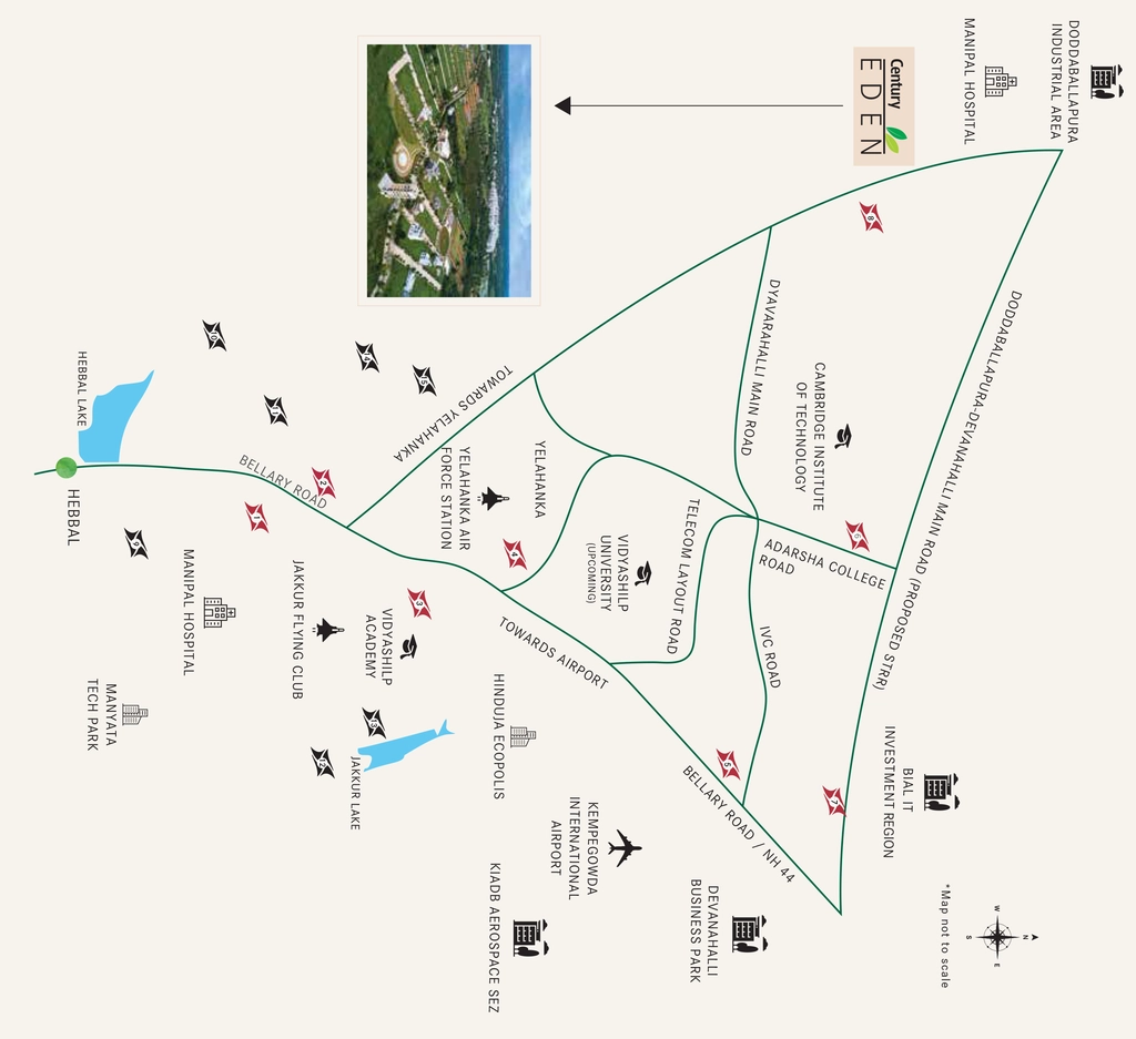 Location of Century Eden Phase 3 in Doddaballapur, Bangalore - Image 333375