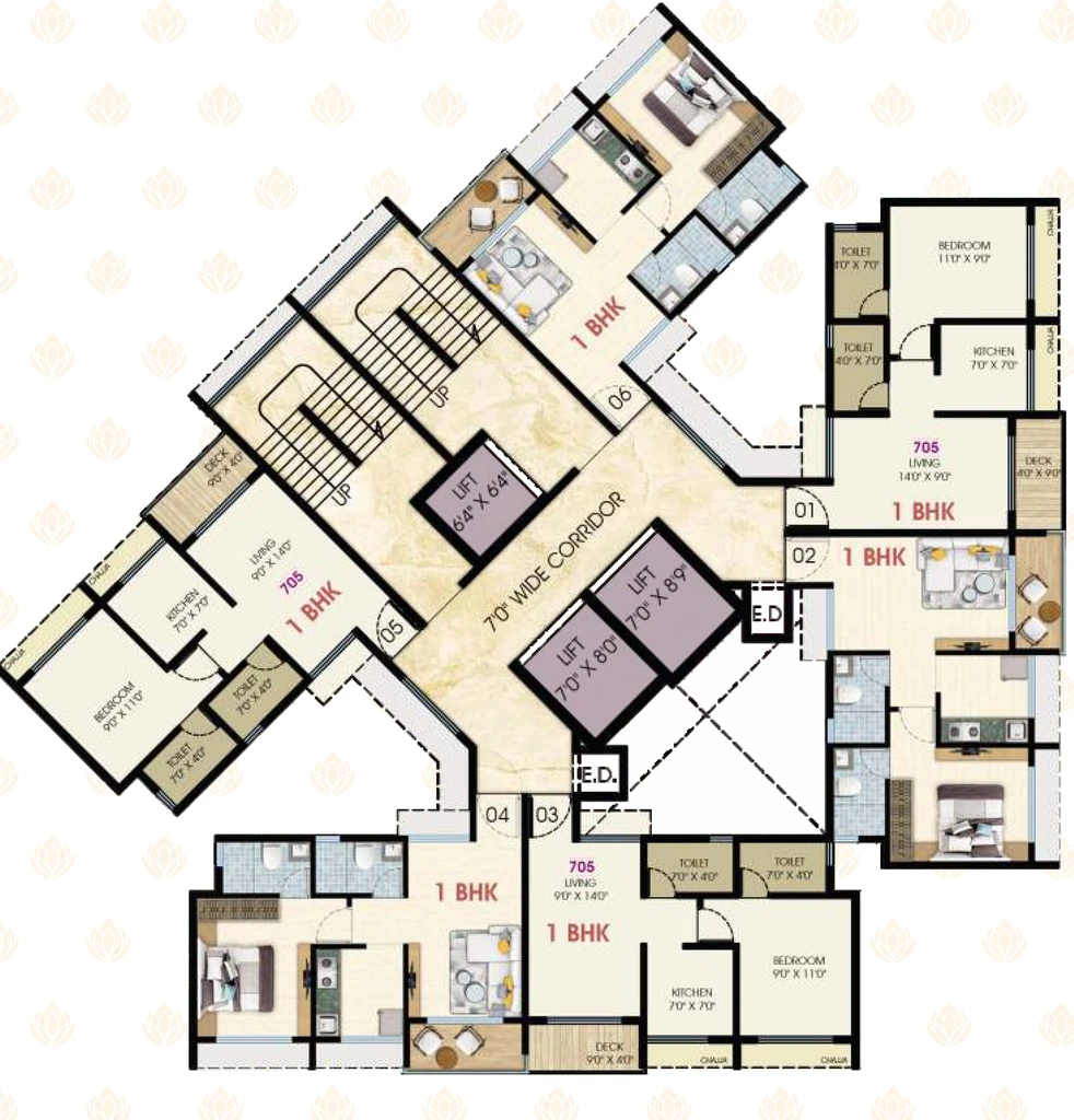 Floor Plan of Paradise Sai Prerna in Kharghar, Navi Mumbai - Image 333646