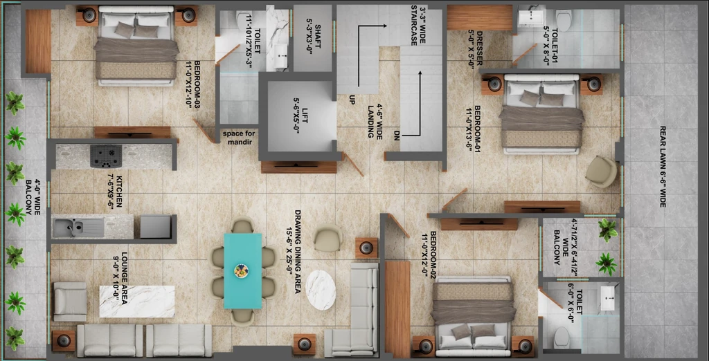 3 BHK Flat in Horizon Floors Sector 99 in Sector 99, Gurgaon - Image 879086
