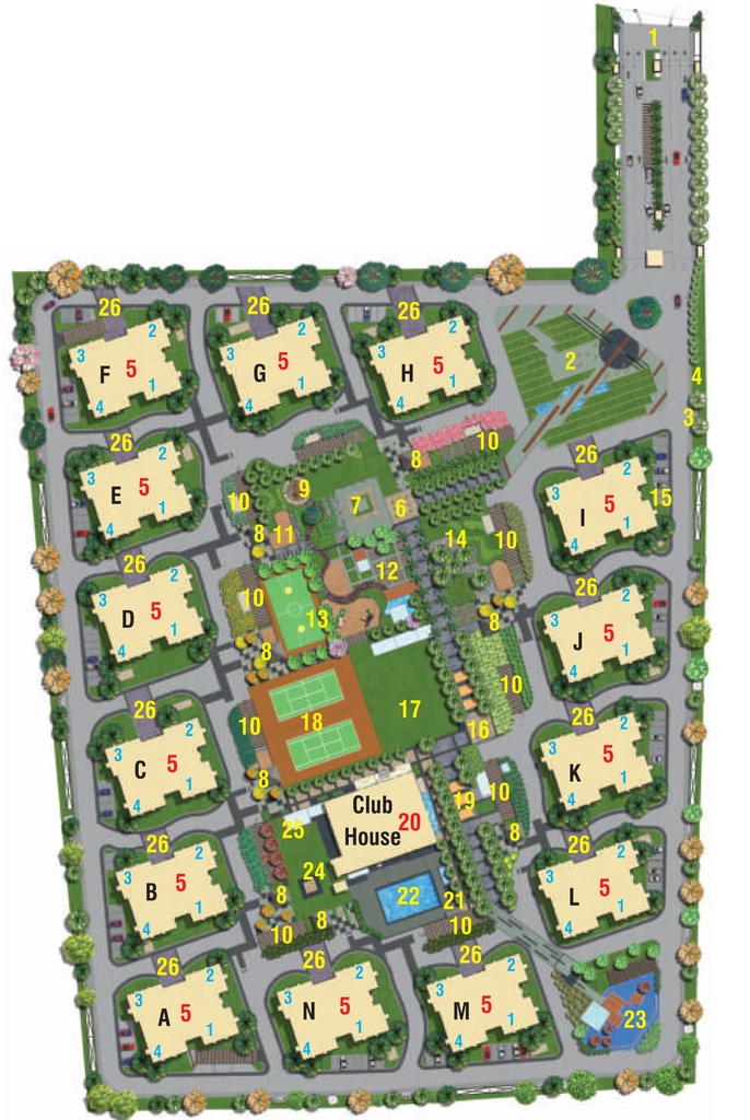 Master Plan of Aparna Sarovar in Nallagandla, Hyderabad - Image 334331