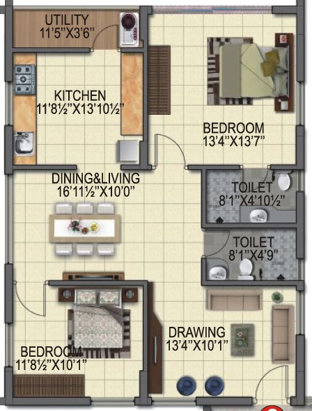 2 BHK Flat in BPR Pearl Celestial in Kokapet, Hyderabad - Image 879514