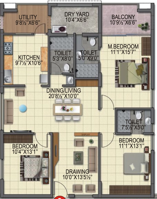 3 BHK Flat in BPR Pearl Celestial in Kokapet, Hyderabad - Image 879518