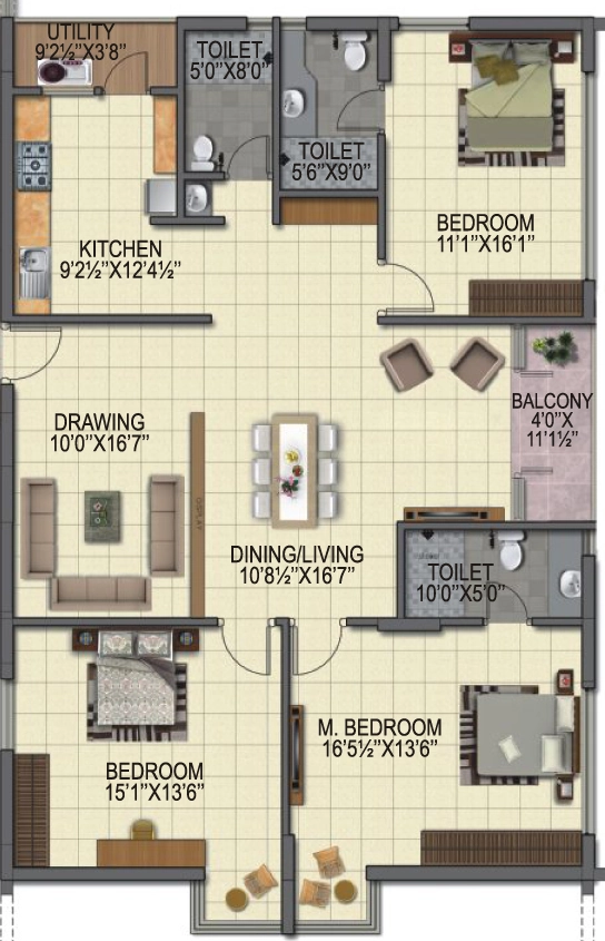 3 BHK Flat in BPR Pearl Celestial in Kokapet, Hyderabad - Image 879519