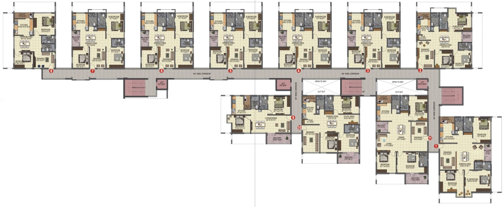 Floor Plan of BPR Pearl Celestial in Kokapet, Hyderabad - Image 334343