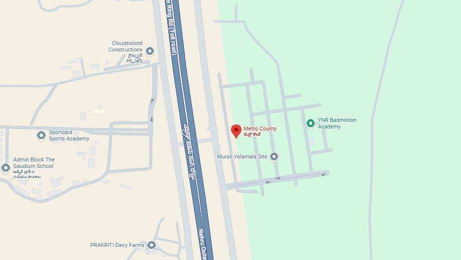 Location of BVR Metro County in Kollur, Hyderabad - Image 334351