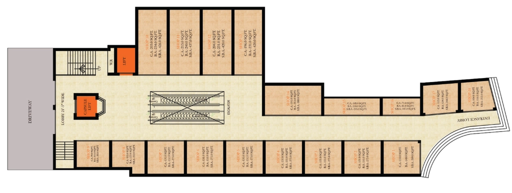 Floor Plan of Roys Bansal Square in Lalpur, Ranchi - Image 334423