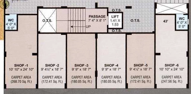 Floor Plan of Sai Shrushti Residency in Bhestan, Surat - Image 334506