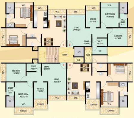 Floor Plan of Neelkanth Prajakt in Panvel, Navi Mumbai - Image 334864