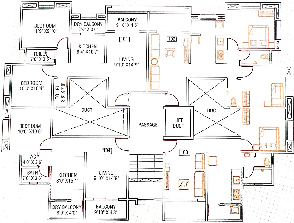 Floor Plan of Atul Giriraj Residency in Vadgaon, Pune - Image 334888