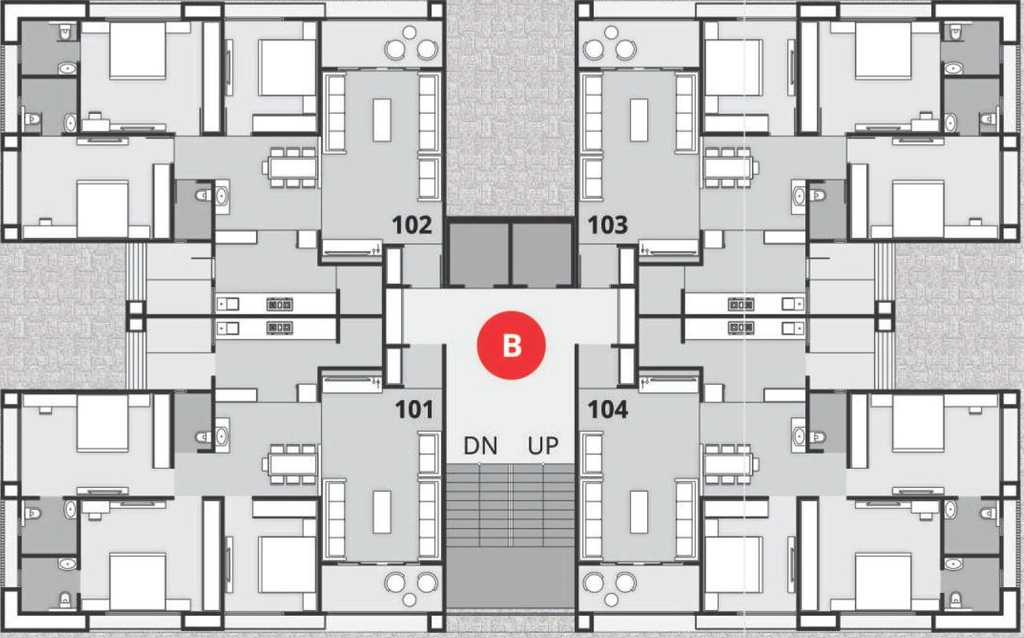Floor Plan of Param Pushkar Laxmi Sky in Vastral, Ahmedabad - Image 334958