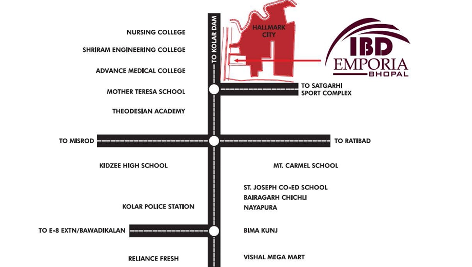 Location of IBD Emporia in Kolar Road, Bhopal - Image 335264