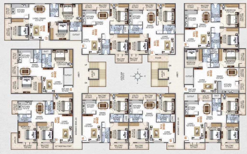 Floor Plan of Baldota Elegant in Mallathahalli, Bangalore - Image 335466