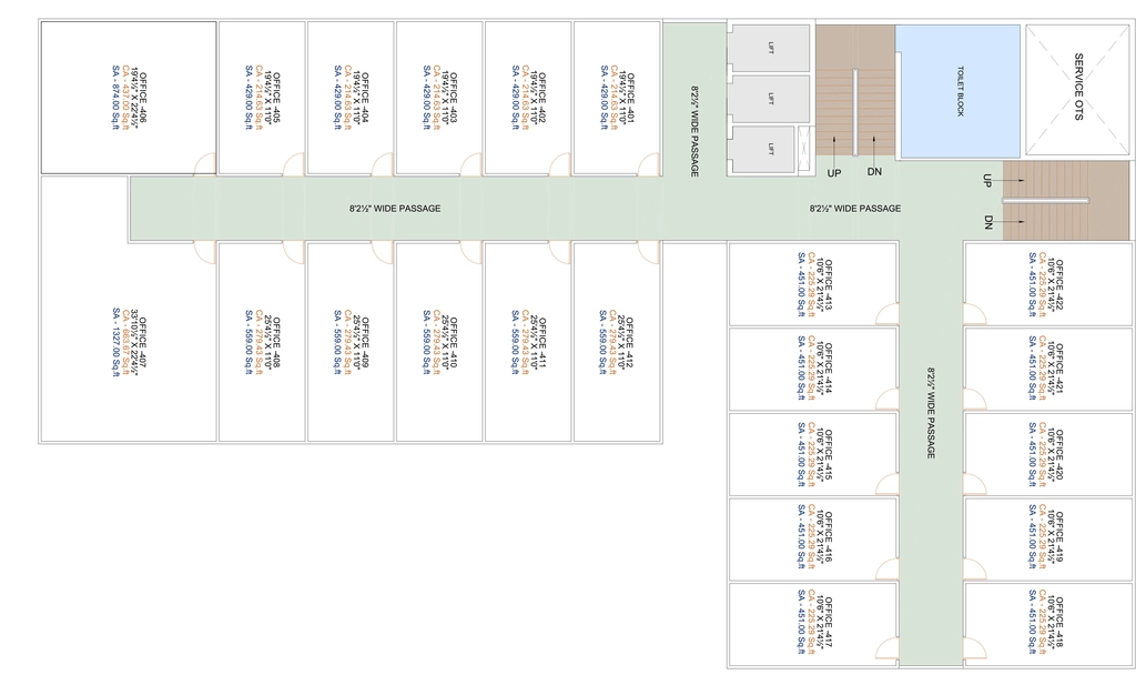 Floor Plan of Central Business Hub in Bhatar, Surat - Image 335565