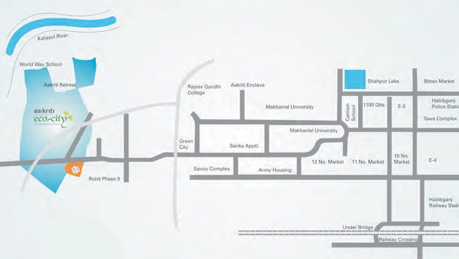 Location of Aakriti Business Center in Bawadiya Kalan, Bhopal - Image 335667