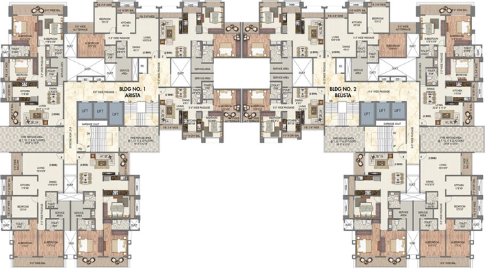 Floor Plan of Paradise Sai World Legend in Shahad, Thane - Image 23408