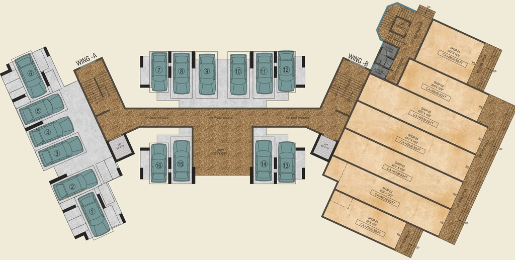 Floor Plan of Commercial LM Tower in Bhiwandi, Thane - Image 335975