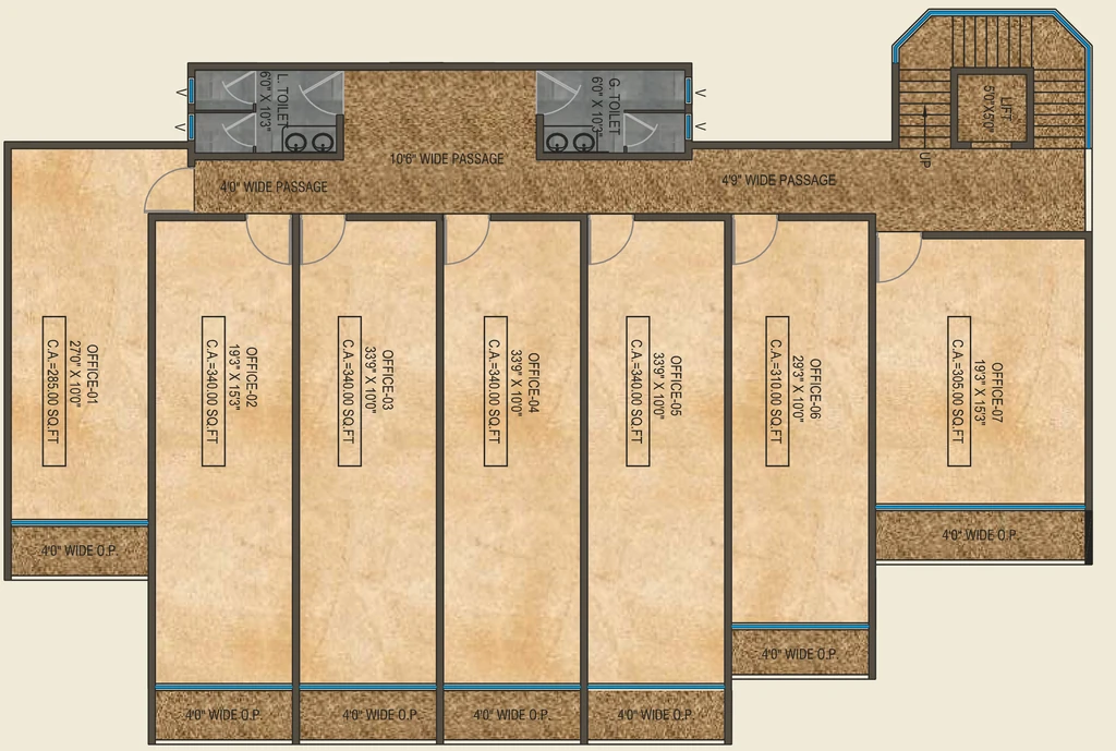 Floor Plan of Commercial LM Tower in Bhiwandi, Thane - Image 335976