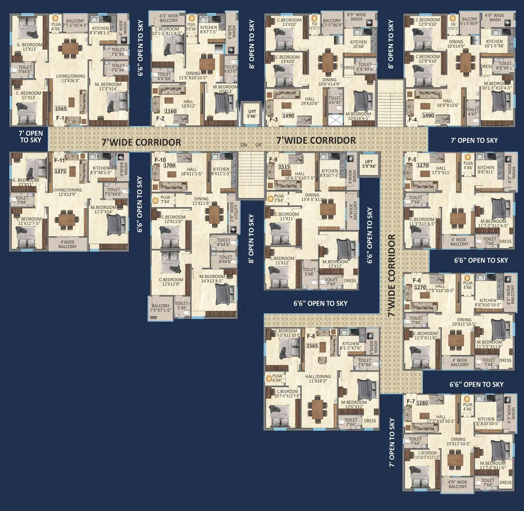 Floor Plan of Aakruthi Arcadia in Gajulramaram, Hyderabad - Image 336590