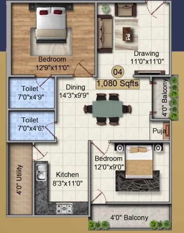 2 BHK Flat in JK Platinum Heights in Isnapur, Hyderabad - Image 880849