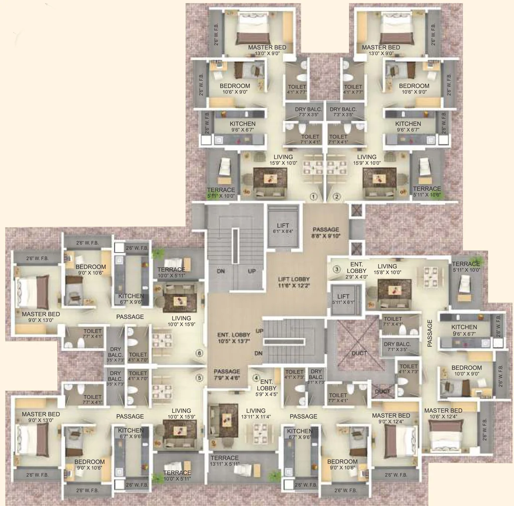 Floor Plan of Anora Residency in Virar West, Palghar - Image 336717
