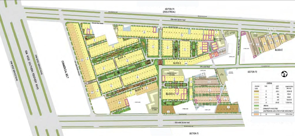 Master Plan of DLF Alameda Plots in Sector 73, Gurgaon - Image 337092