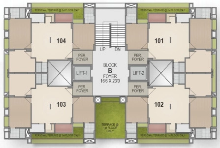 Floor Plan of Corus Ample in Sola, Ahmedabad - Image 337774