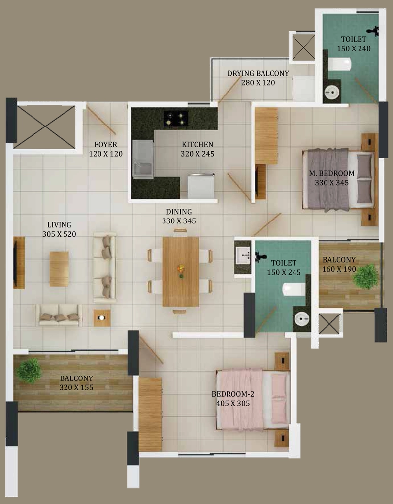2 BHK Flat in Asset East Brook in Aluva, Kochi - Image 881526