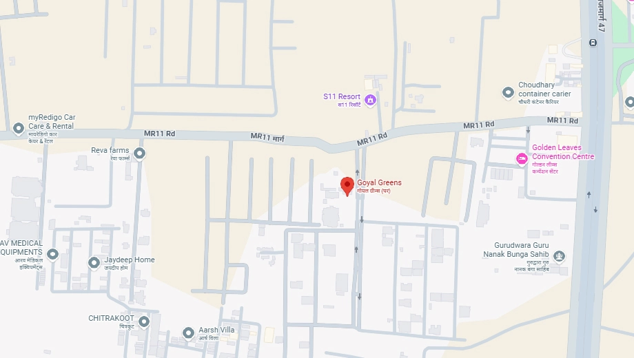Location of Goyal Greens G Block in Nipania, Indore - Image 338111