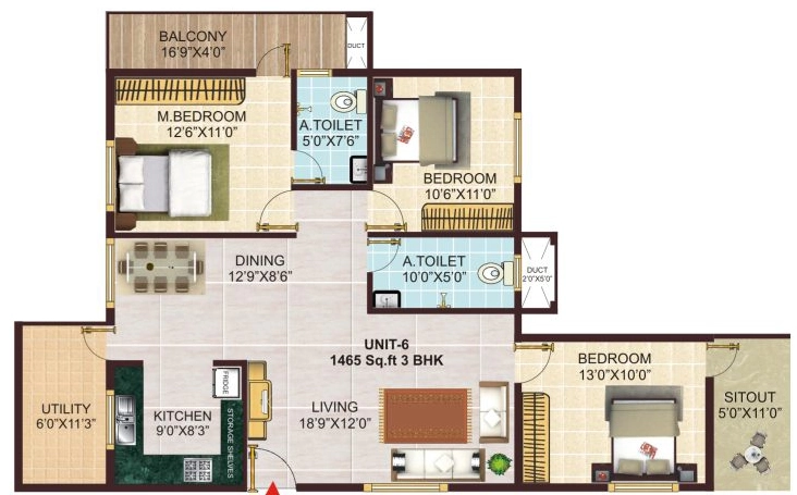 3 BHK Flat in GK Meadows in Electronic City, Bangalore - Image 881795