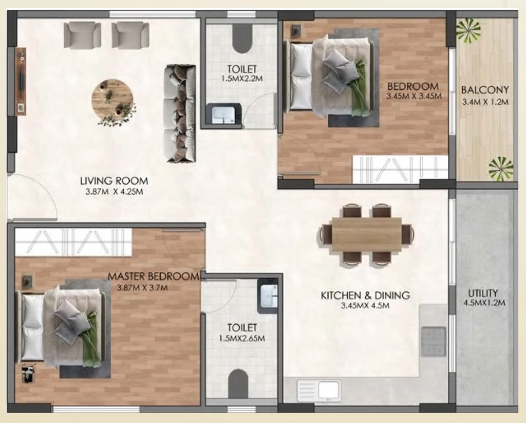 2 BHK Flat in Prayuktha PM Garden in Yelahanka, Bangalore - Image 881824
