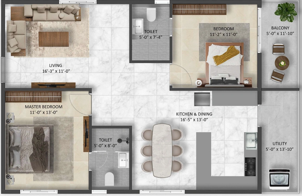2 BHK Flat in Vaishno Sapphire in Kollur, Hyderabad - Image 882134