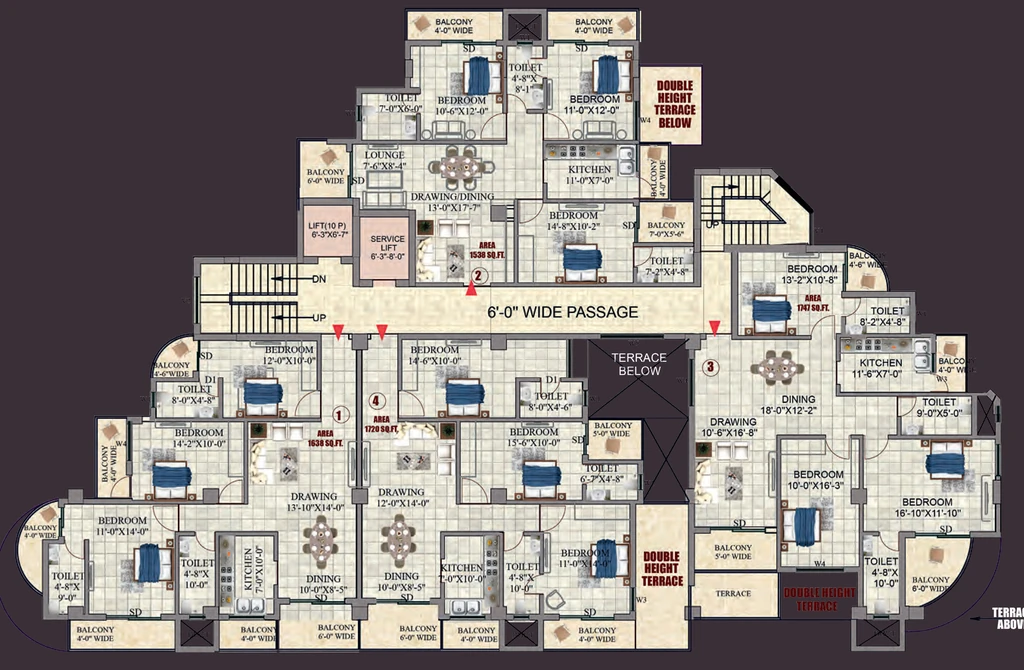 Floor Plan of Balaji Orchid in Hehal, Ranchi - Image 338668