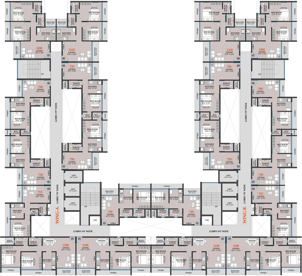 Floor Plan of Matrix Landmark in Pushpak Nagar, Navi Mumbai - Image 338867