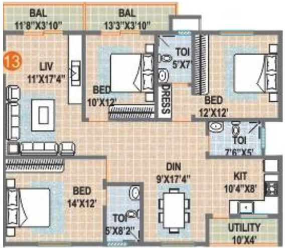 3 BHK Flat in Sumadhura Srinivasam in Whitefield, Bangalore - Image 882309