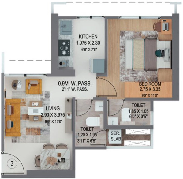 1 BHK Flat in Puraniks Mirai in Kasarvadavali, Thane - Image 882455