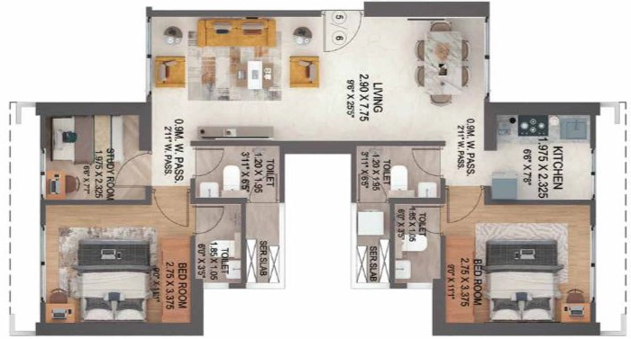 2.5 BHK Flat in Puraniks Mirai in Kasarvadavali, Thane - Image 882457