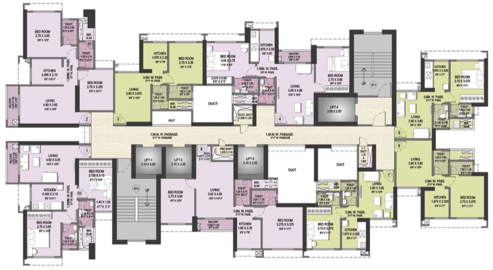 Floor Plan of Puraniks Mirai in Kasarvadavali, Thane - Image 339128
