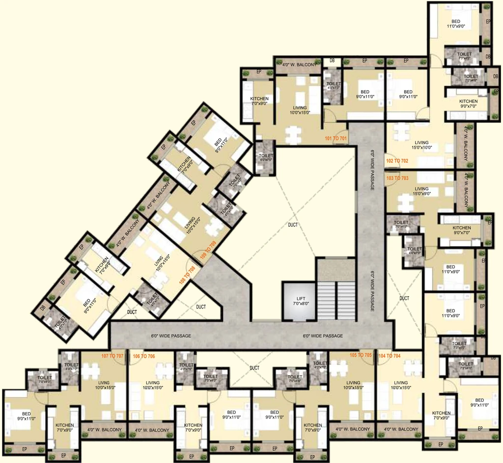 Floor Plan of Shivom Lakeside in Kalyan East, Thane - Image 339241