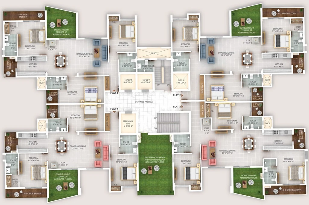 Floor Plan of Minu Signature Homes in Bariatu, Ranchi - Image 339266