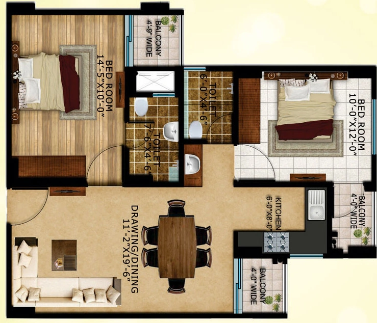 2 BHK Flat in Surat Residency in Vrindavan Yojna, Lucknow - Image 882572