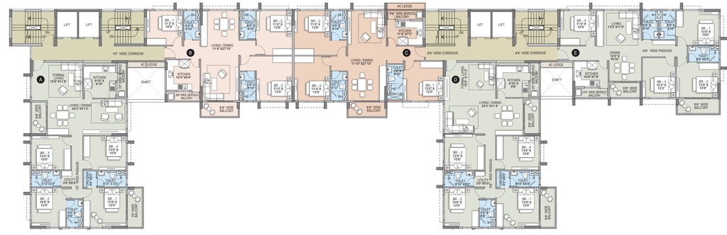 Floor Plan of Sureka The Quartet in Jadavpur, Kolkata - Image 339297