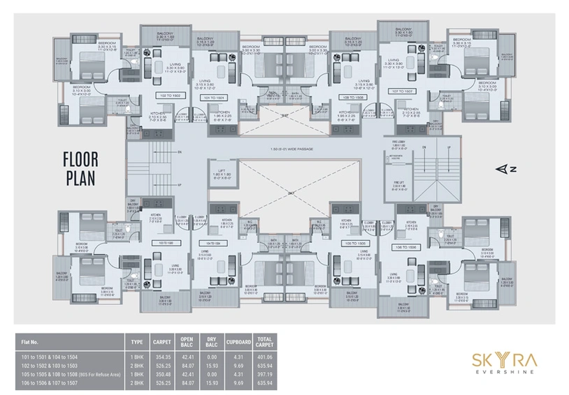 Floor Plan of Anil Kankariya Skyra Evershine in Chande, Pune - Image 10762